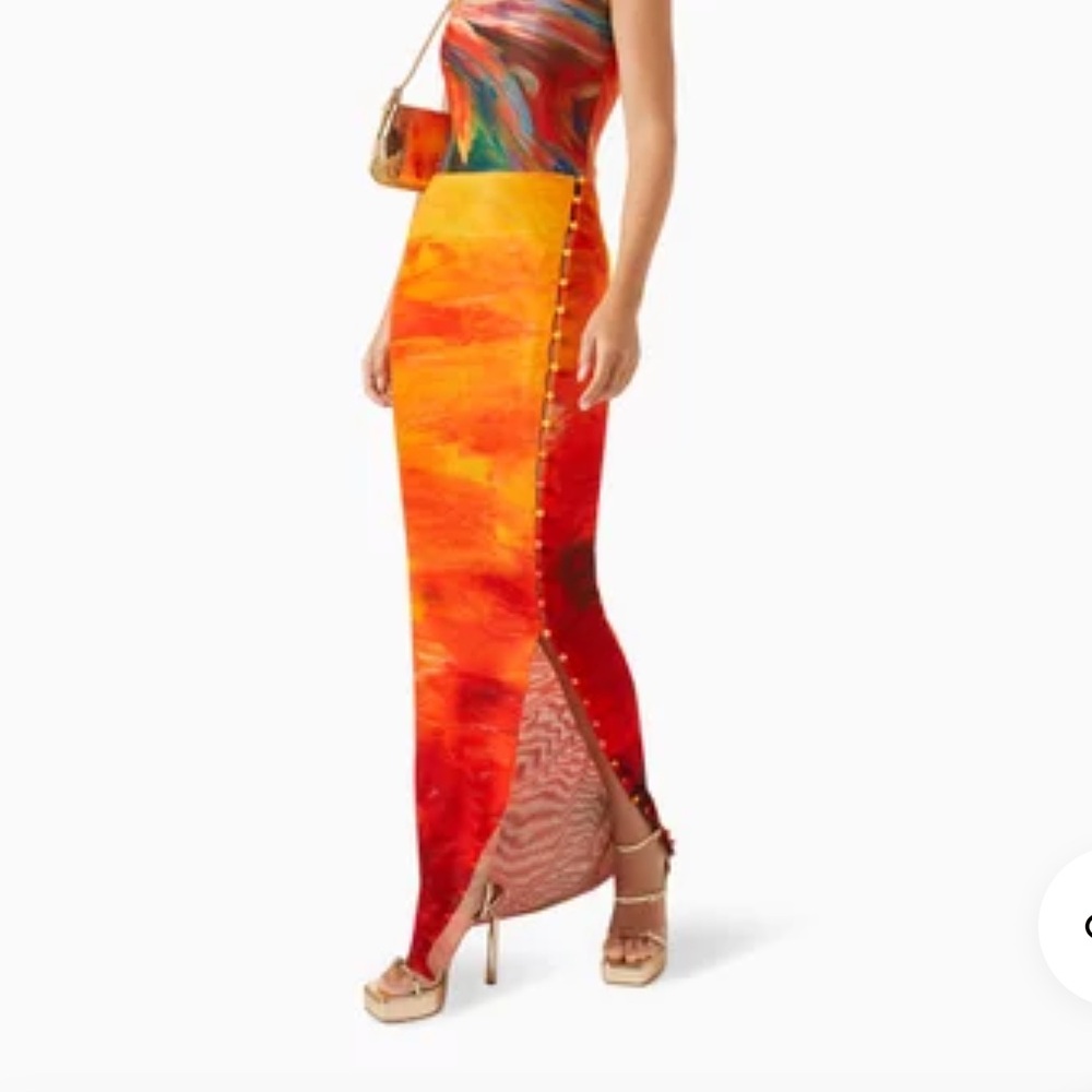 FARAI London mesh button through maxi skirt